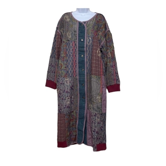 Free People Rolling Thunder coat patchwork - Picture 3 of 10